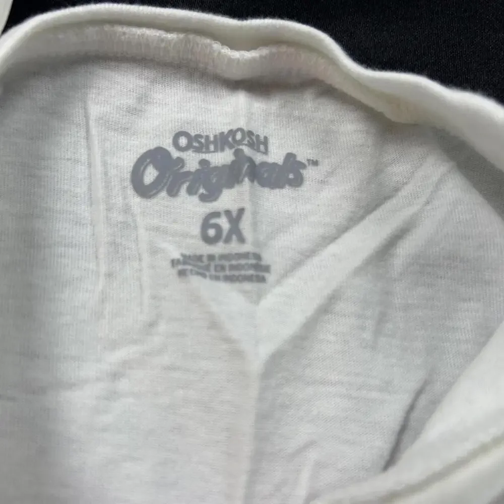 OshKosh B’gosh Girls White Long Sleeve Shirt Size‎ 6Y Mini Pink Hearts Top